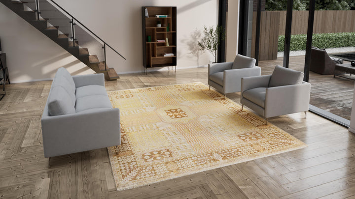 Ivory Traditional Wool Rug - 9'3" x 12'4"