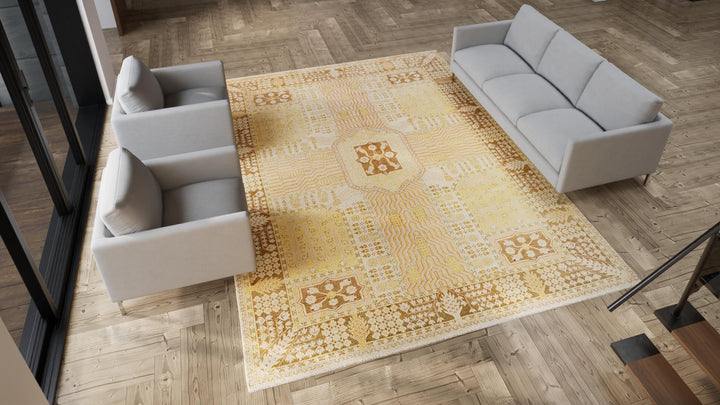 Ivory Traditional Wool Rug - 9'3" x 12'4"