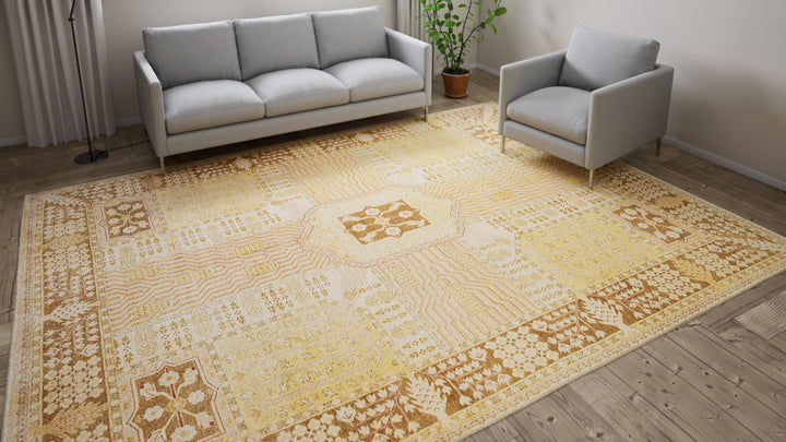 Ivory Traditional Wool Rug - 9'3" x 12'4"