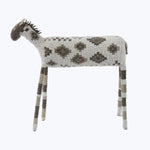 Medium Beaded Animal, White & Silver