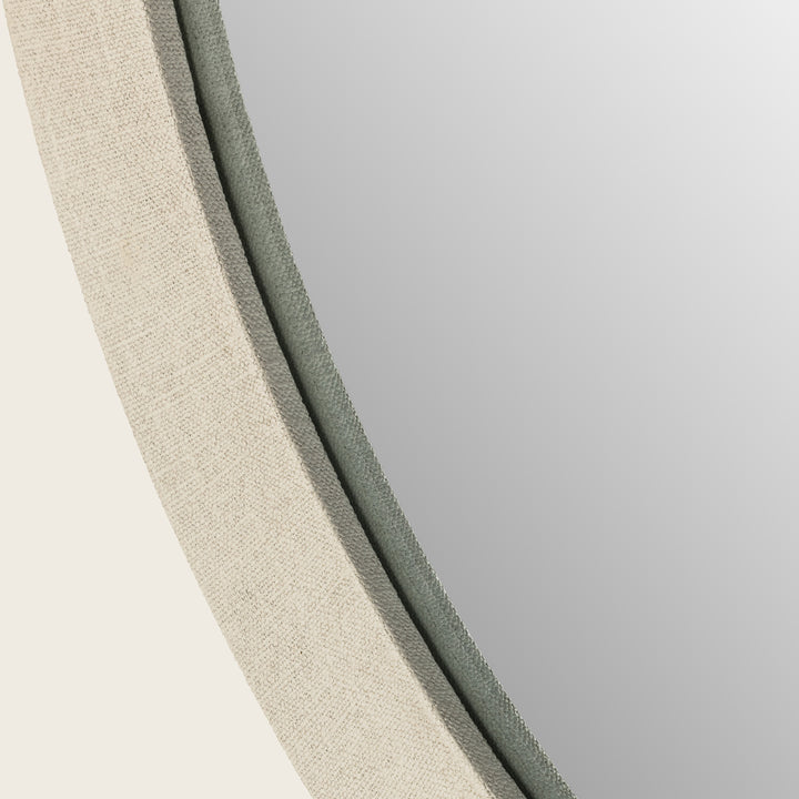 Linen Textured Round Mirror