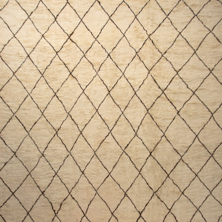 Beige Vintage Berber Moroccan Wool Rug - 17'7" x 22'