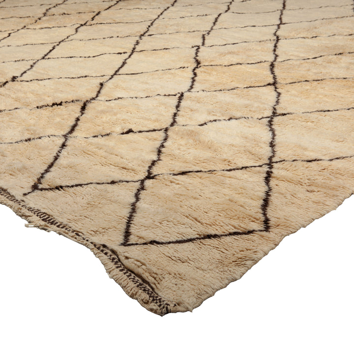 Beige Vintage Berber Moroccan Wool Rug - 17'7" x 22'