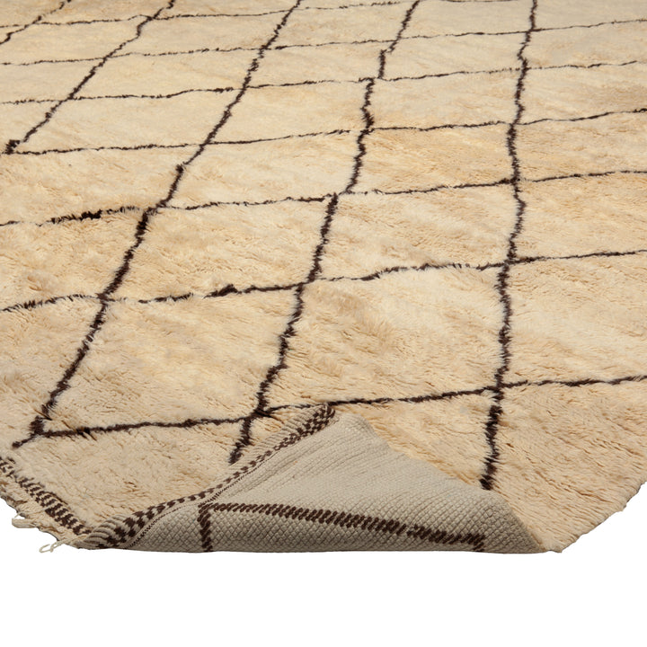 Beige Vintage Berber Moroccan Wool Rug - 17'7" x 22'
