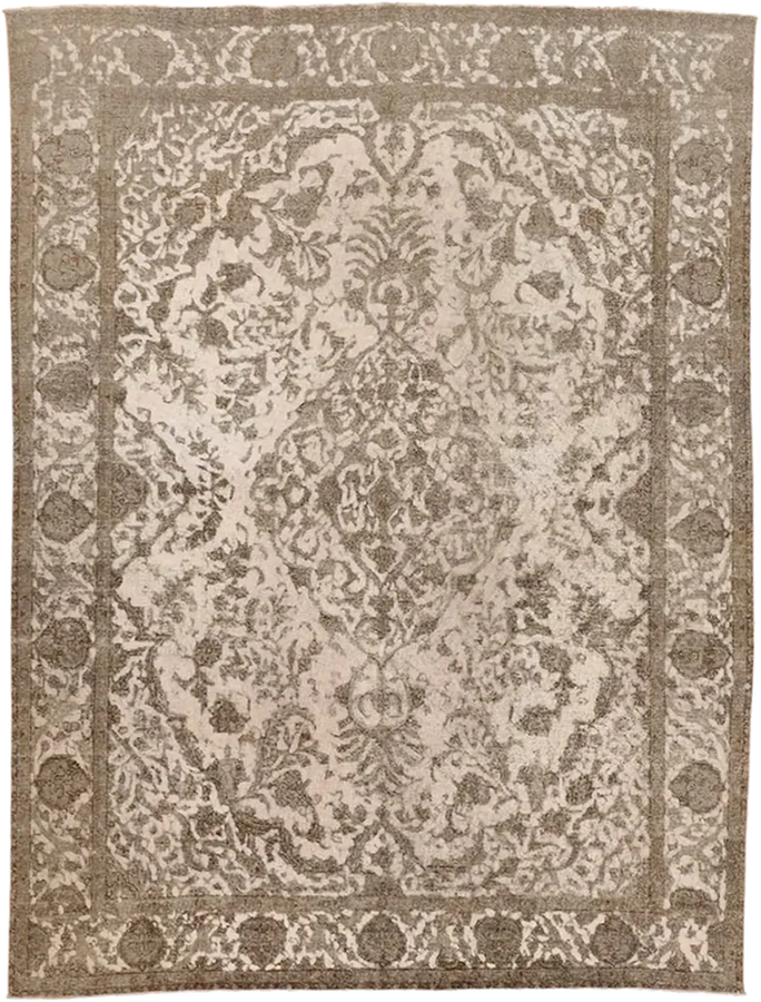 Brown Vintage Traditional Wool Rug - 9'3