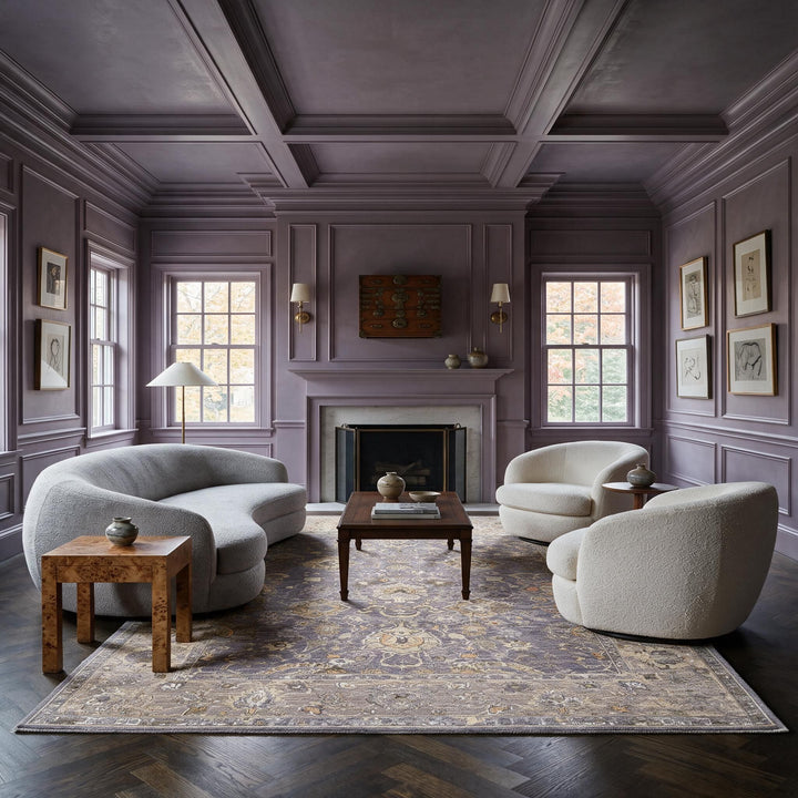 Grey Traditional Wool Rug - 8'3" x 9'7"