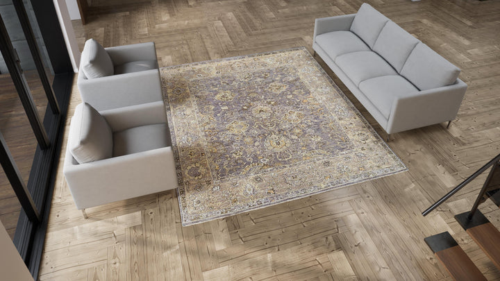 Grey Traditional Wool Rug - 8'3" x 9'7"