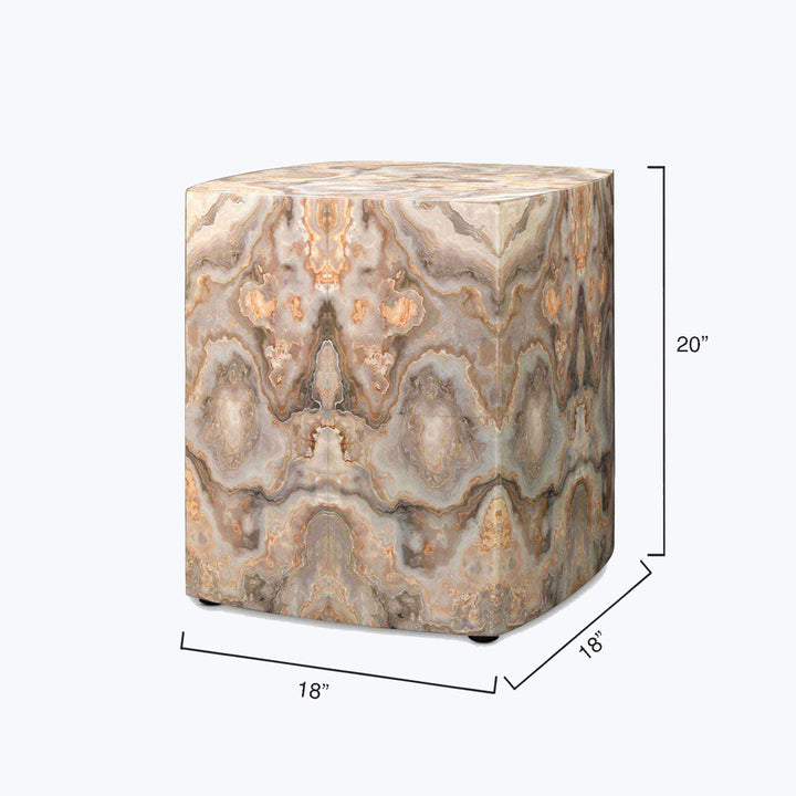 Ink Blot Faux Marble Side Table