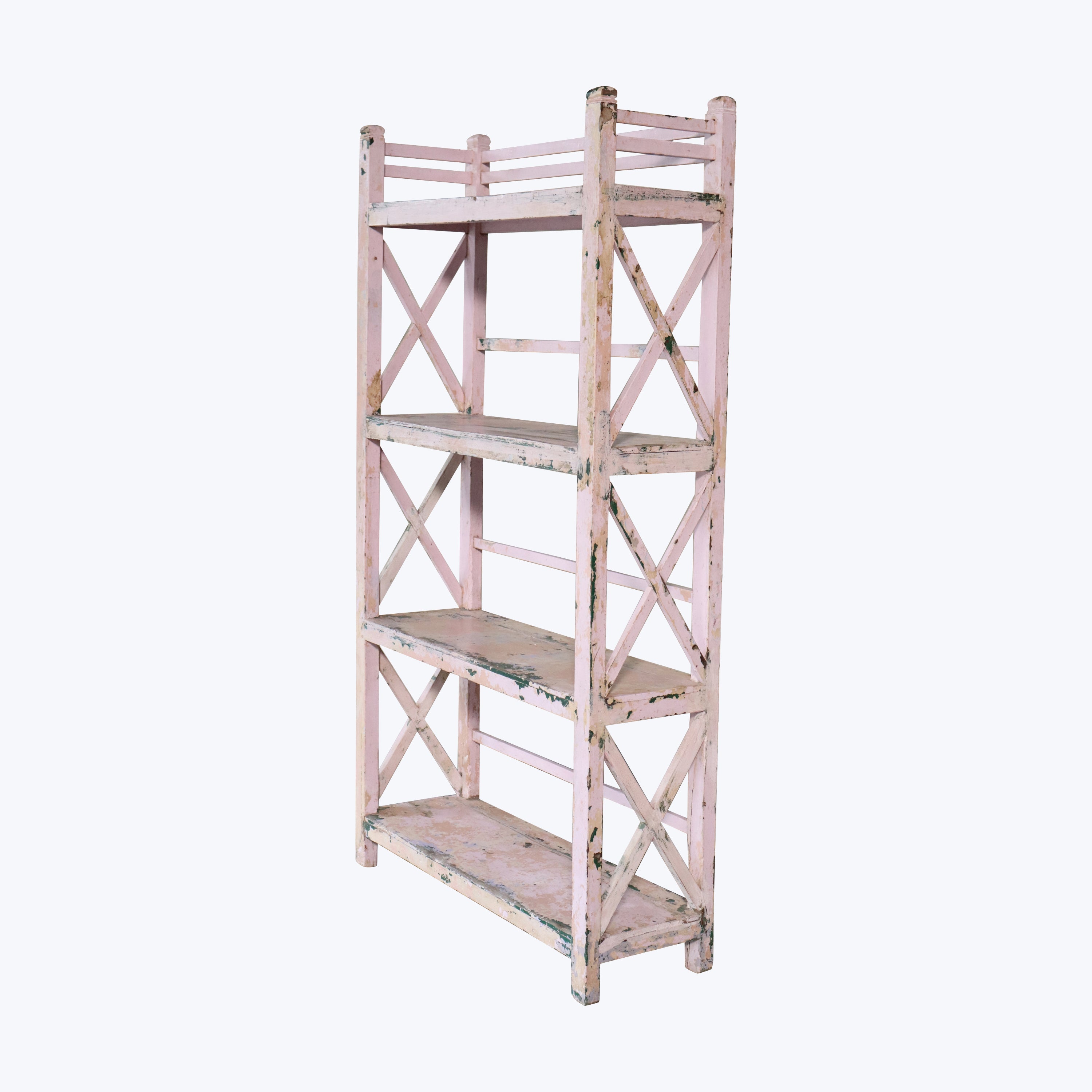 Vintage Pink Wooden Shelf - Thumbnail 2