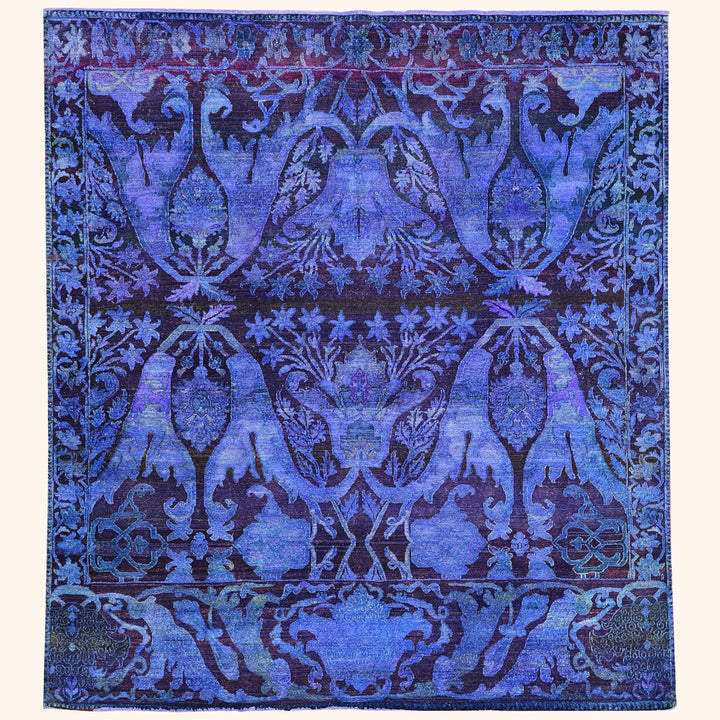 Purple Alchemy Traditional Silk Wool Blend Rug - 7'4" x 8'5"