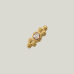 22K Yellow Gold Rose Cut Champagne Diamond Stud Earring