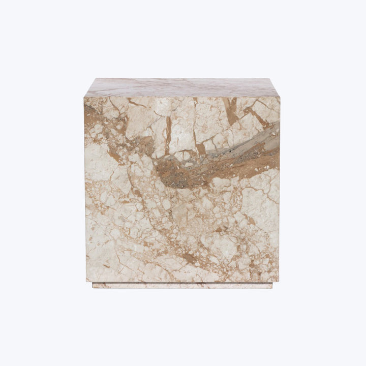 Modern Marble Plinth End Table