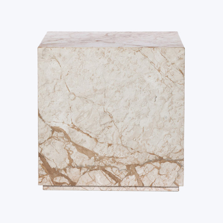 Modern Marble Plinth End Table
