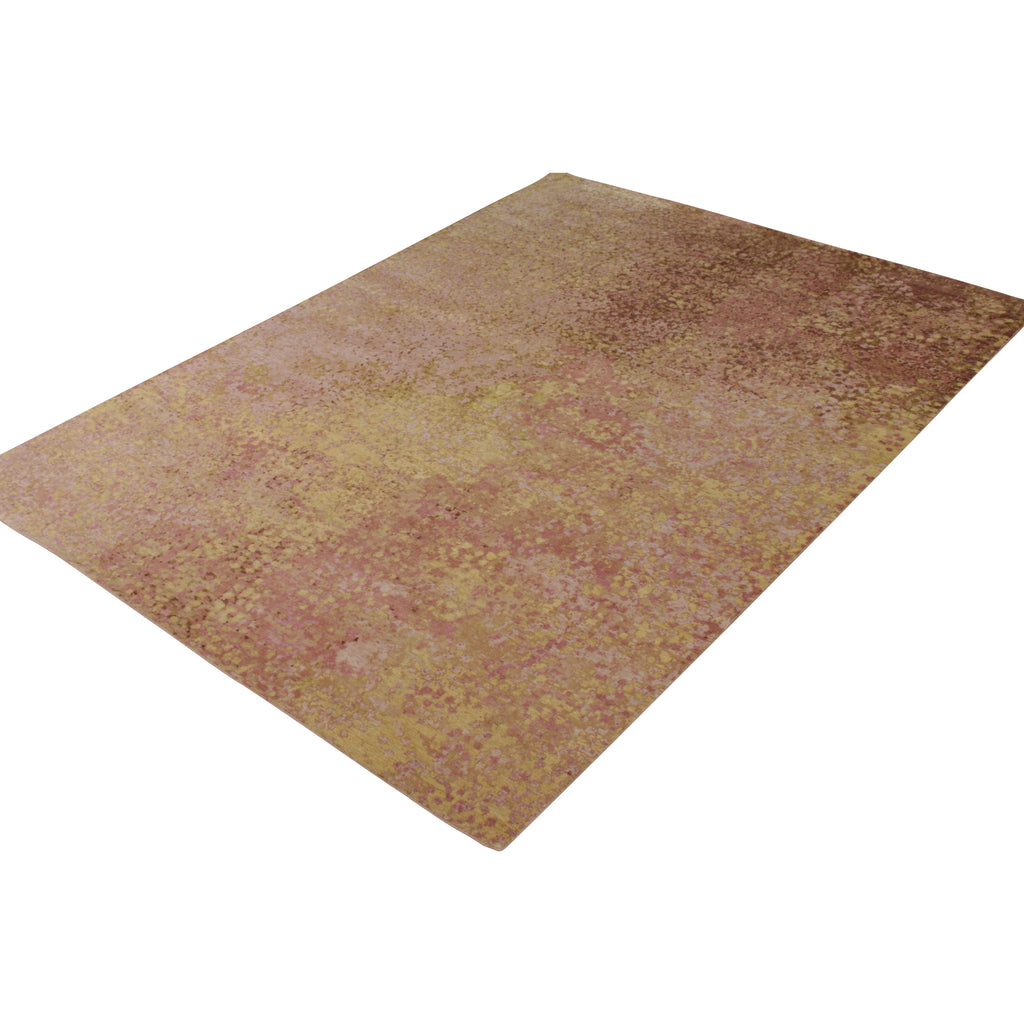 Pink Contemporary Wool Rug - 8'10" x 12'1"