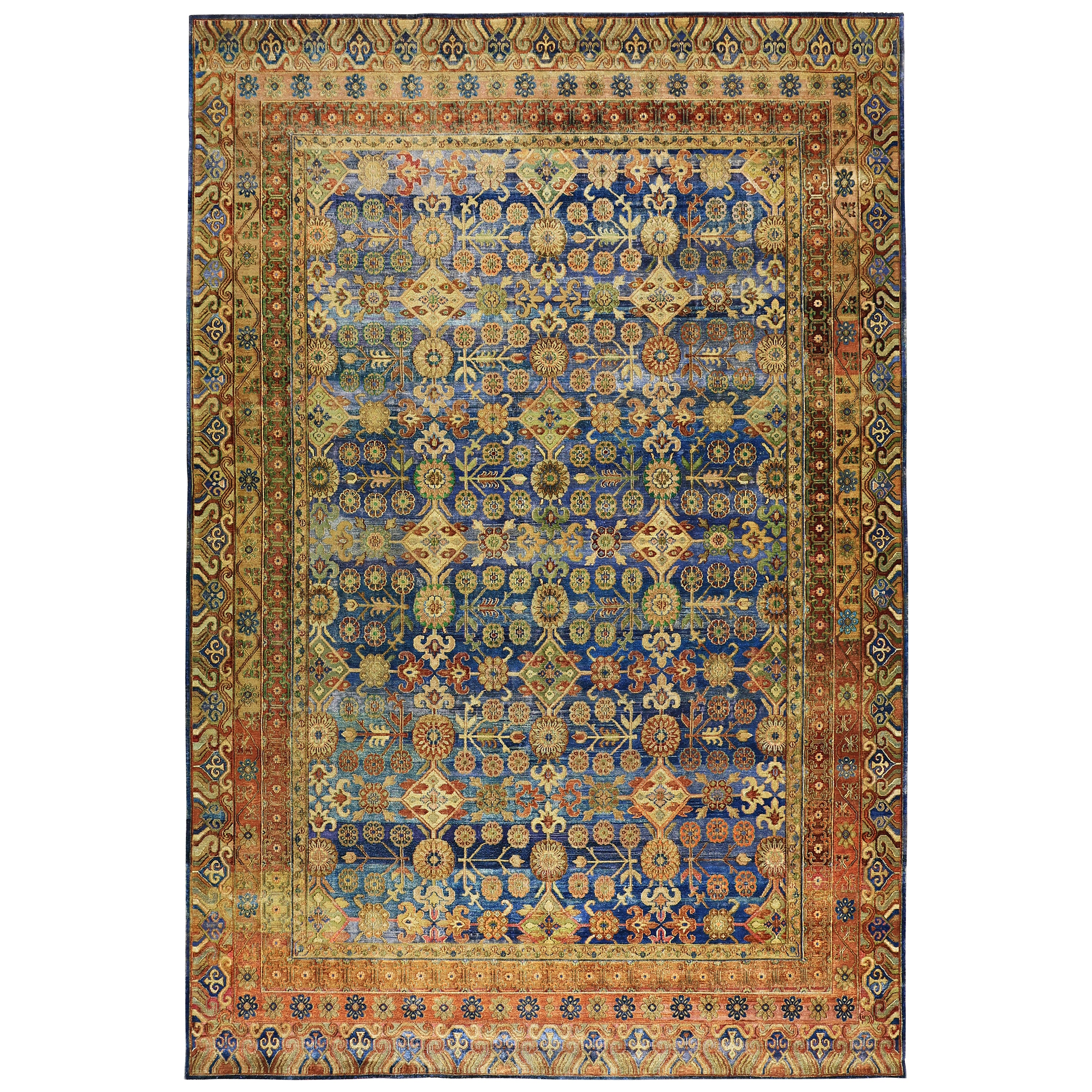 Gold Alchemy Traditional Silk Wool Blend Rug - 8'11" x 13'1"