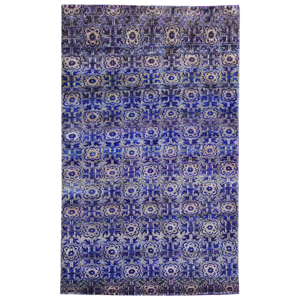 Purple Alchemy Contemporary Silk Rug - 2'11" x 4'11"