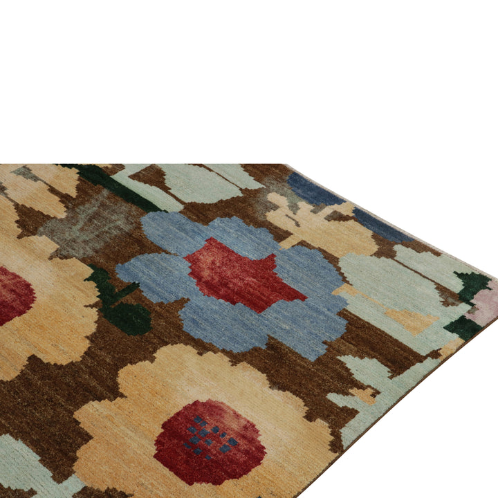 Multicolored Contemporary Wool Rug - 7'10" x 9'10"