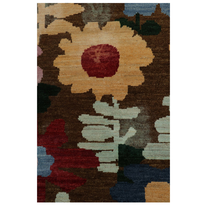 Multicolored Contemporary Wool Rug - 7'10" x 9'10"