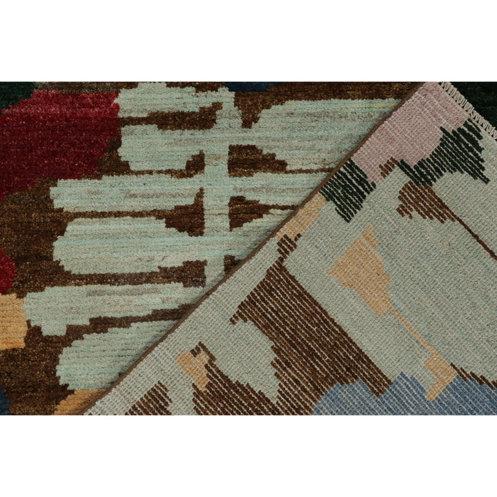 Multicolored Contemporary Wool Rug - 7'10" x 9'10"