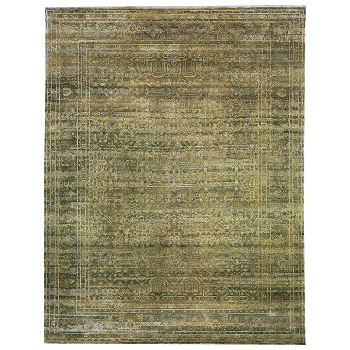 Brown Alchemy Traditional Silk Wool Blend Rug - 9'2" x 12'1"