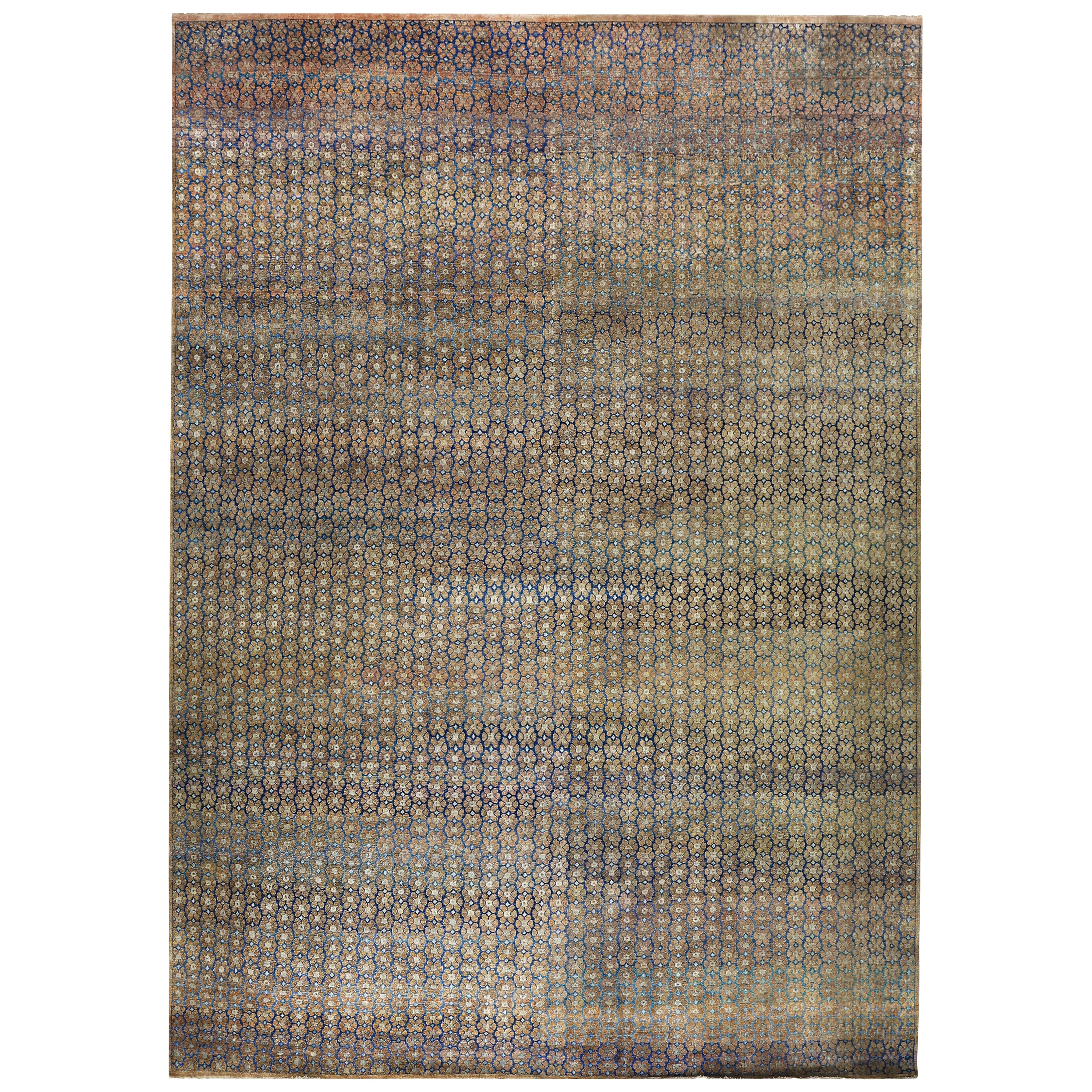 Brown Alchemy Contemporary Silk Wool Blend Rug - 9'9" x 14'2"