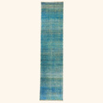 Blue Alchemy Contemporary Wool Silk Blend Rug - 2'10" x 12'4"