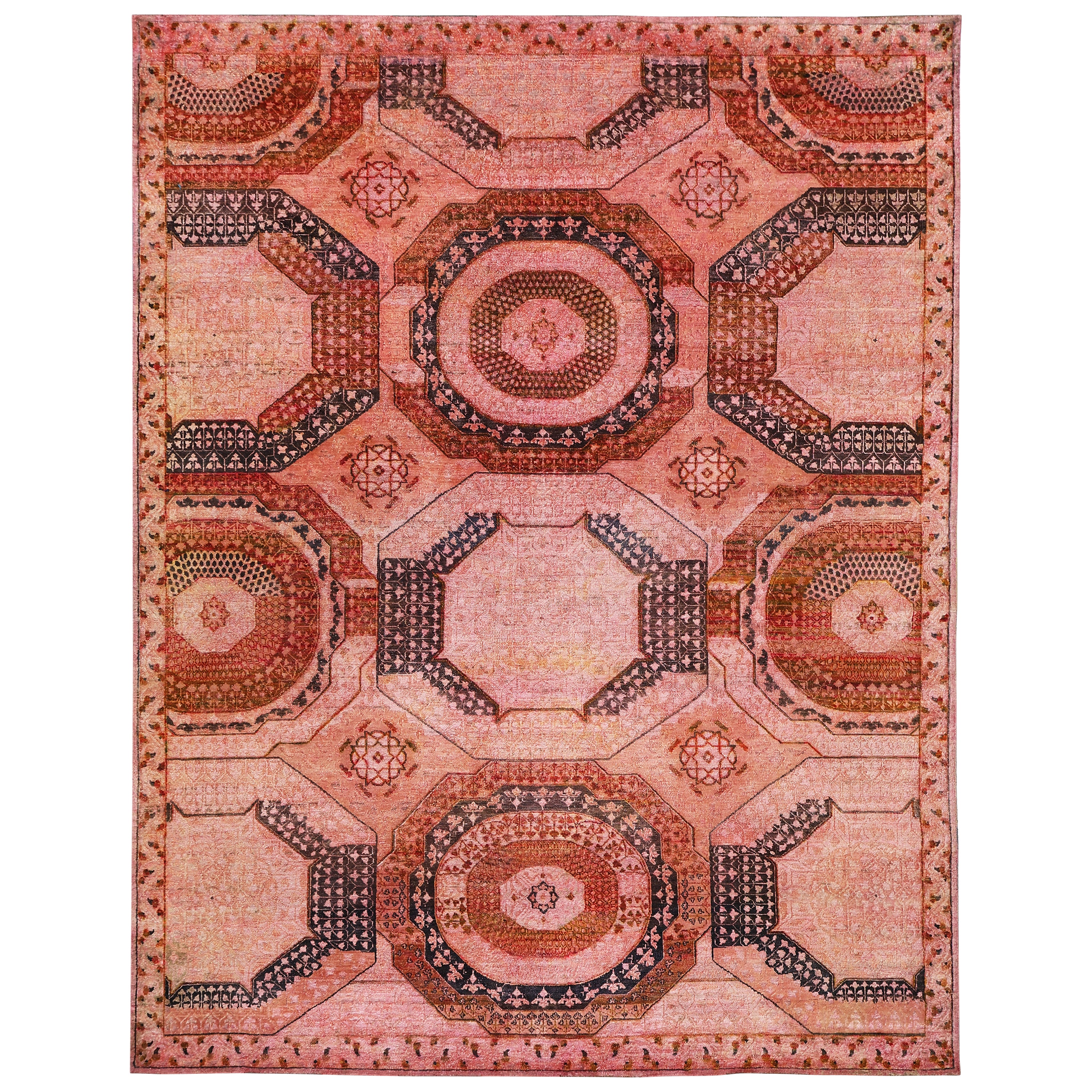 Pink Alchemy Traditional Silk Rug - 7'9" x 10'