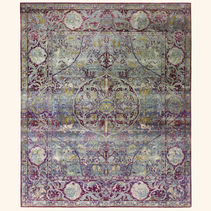 Purple Alchemy Traditional Silk Rug - 7'11" x 9'8"