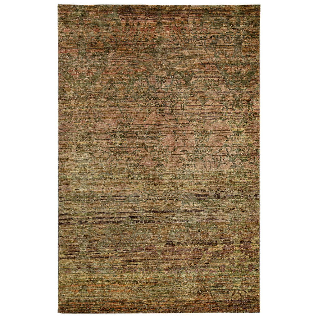 Green Alchemy Contemporary Silk Rug - 3'11" x 6'0"