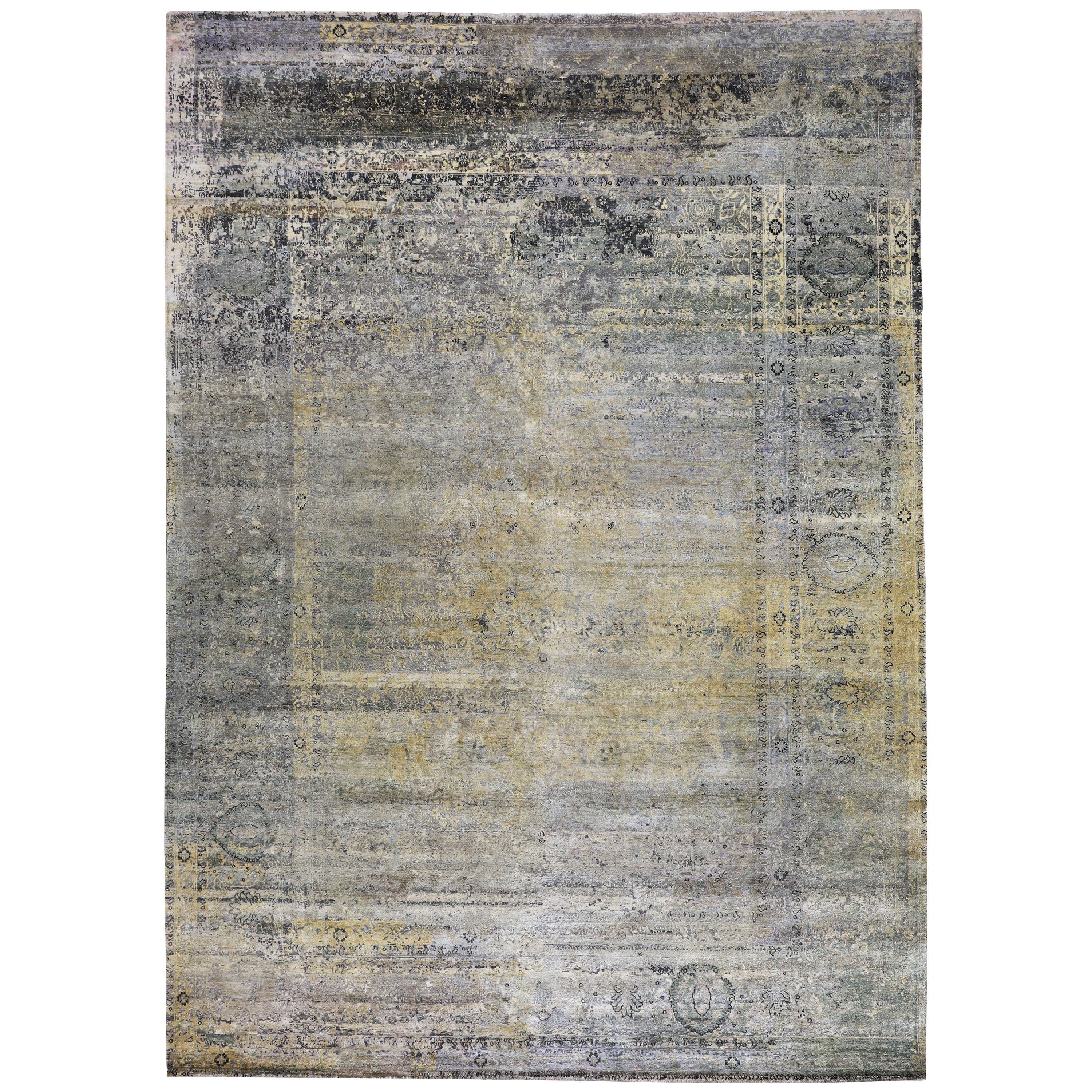 Grey Alchemy Traditional Silk Rug - 8'7" x 12'4"