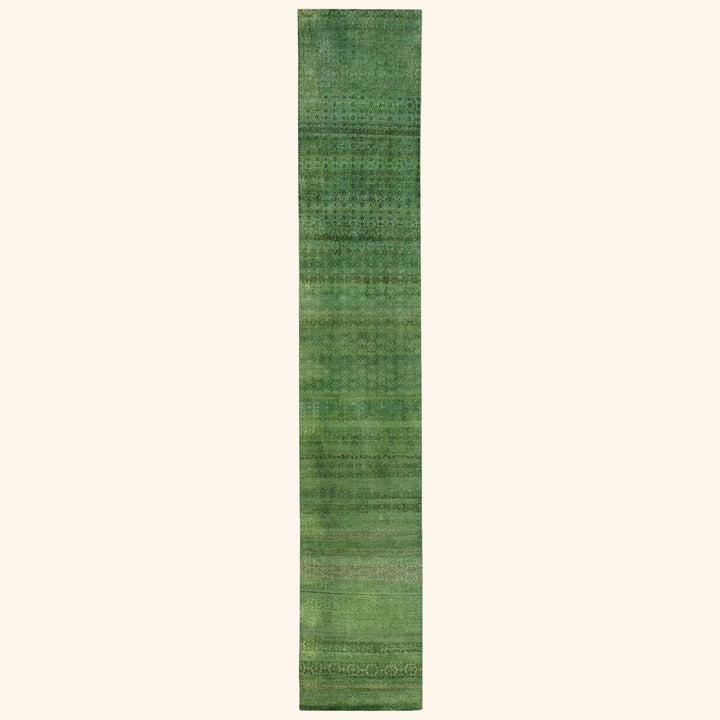 Green Alchemy Contemporary Silk Runner - 2'11" x 16'8"