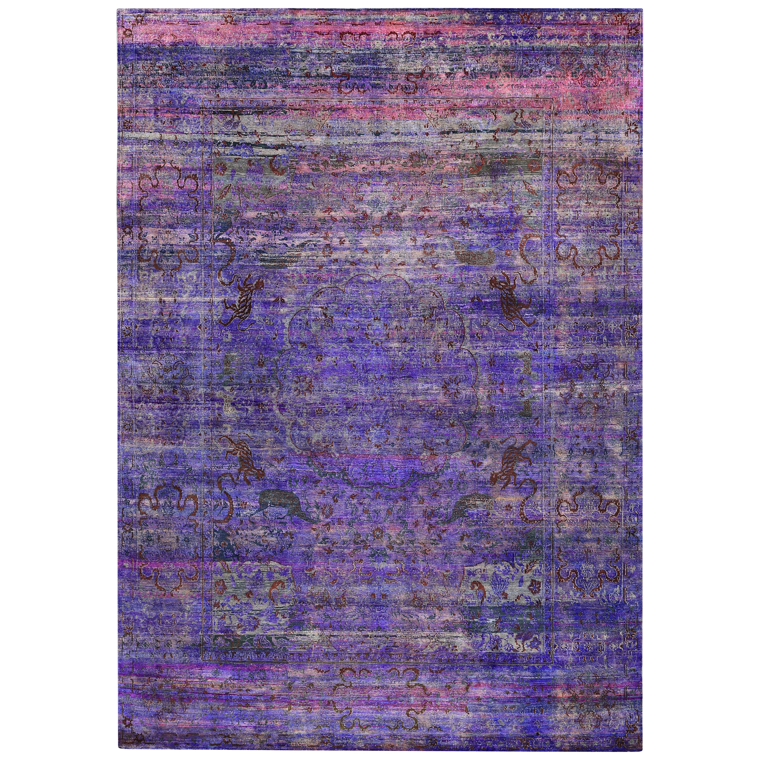 Purple Alchemy Traditional Silk Rug - 9' x 13'