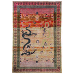 Multicolored Alchemy Traditional Silk Rug - 5'9" x 8'7"