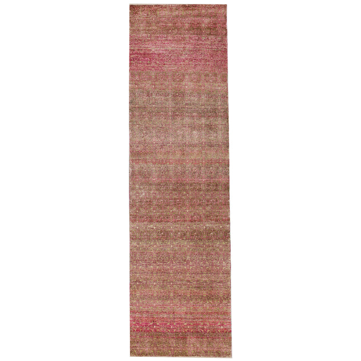 Pink Alchemy Contemporary Wool Silk Blend Runner - 3' x 12'2"