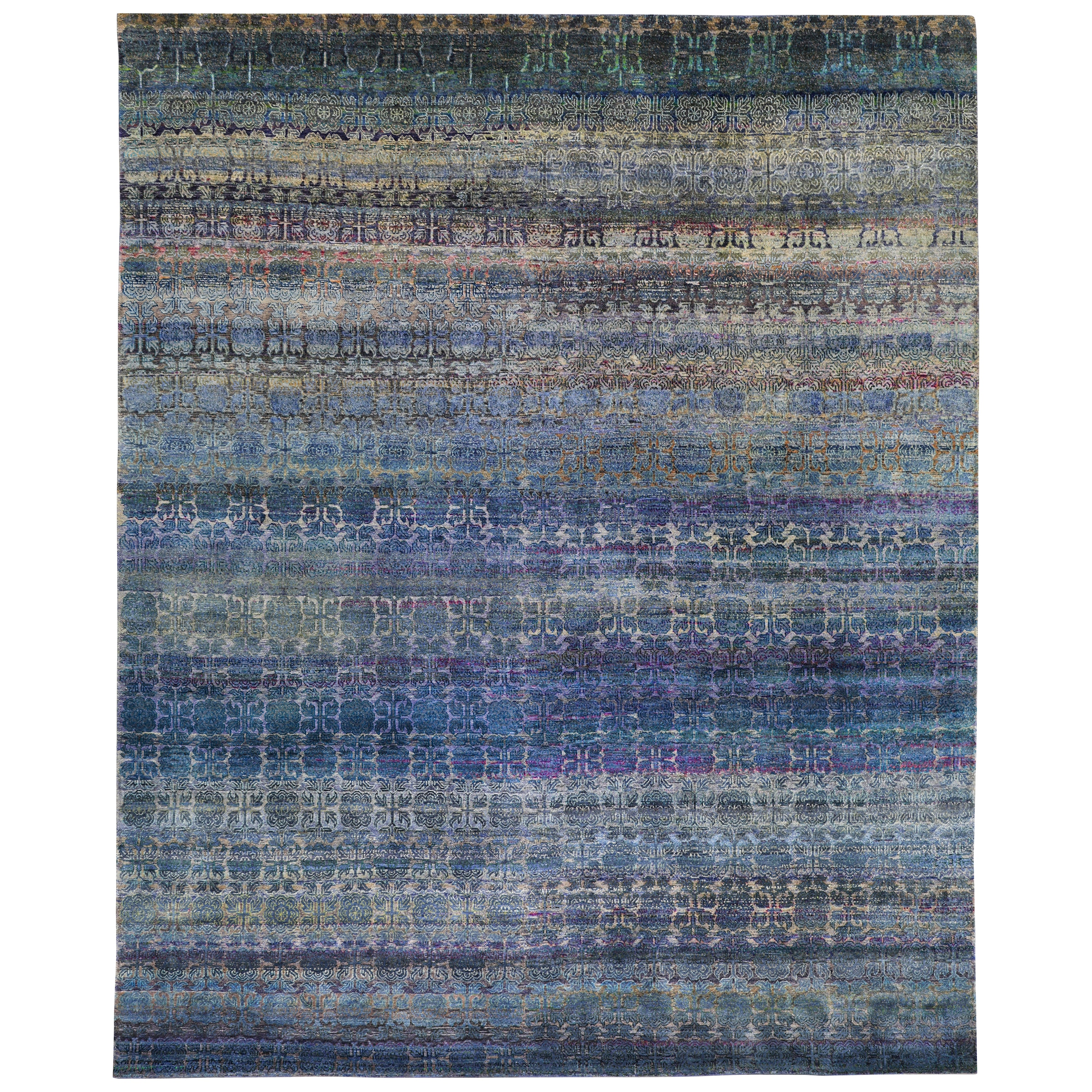 Blue Alchemy Contemporary Silk Rug - 7'11" x 9'10"