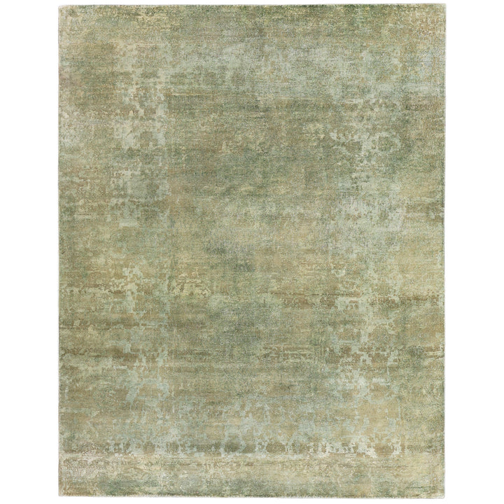 Green Alchemy Contemporary Silk Rug - 7'3" x 10'