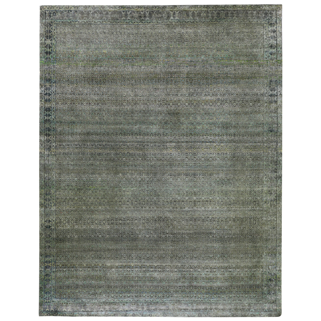 Green Alchemy Traditional Silk Rug - 9' x 12'