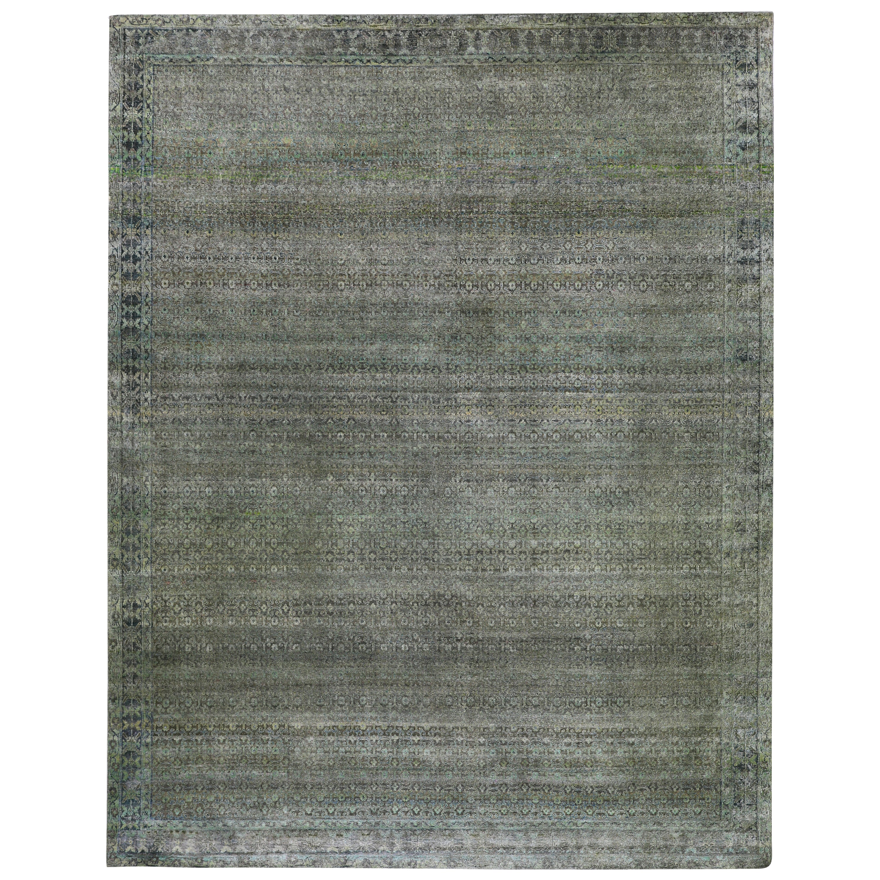 Green Alchemy Traditional Silk Rug - 9' x 12'