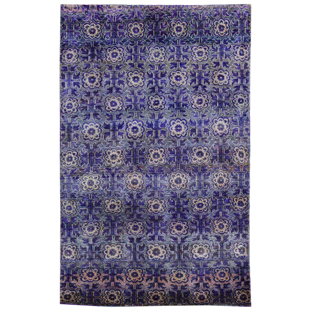 Purple Alchemy Contemporary Silk Runner - 2'11" x 4'11"