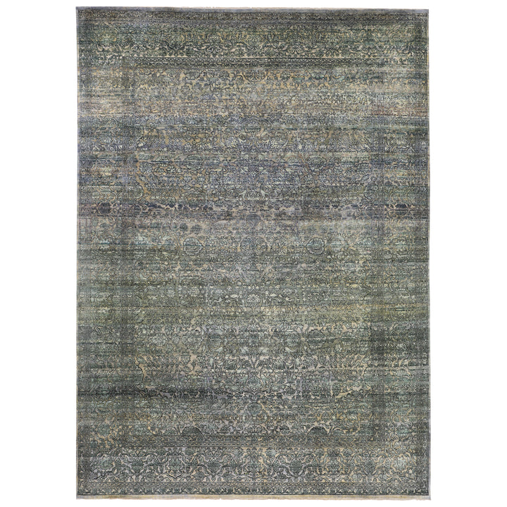 Green Alchemy Traditional Silk Wool Blend Rug - 8'11" x 12'9"