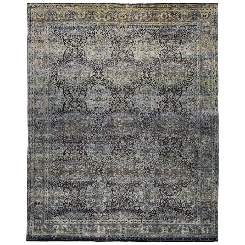 Grey Alchemy Traditional Silk Wool Blend Rug - 7'11" x 10'2"