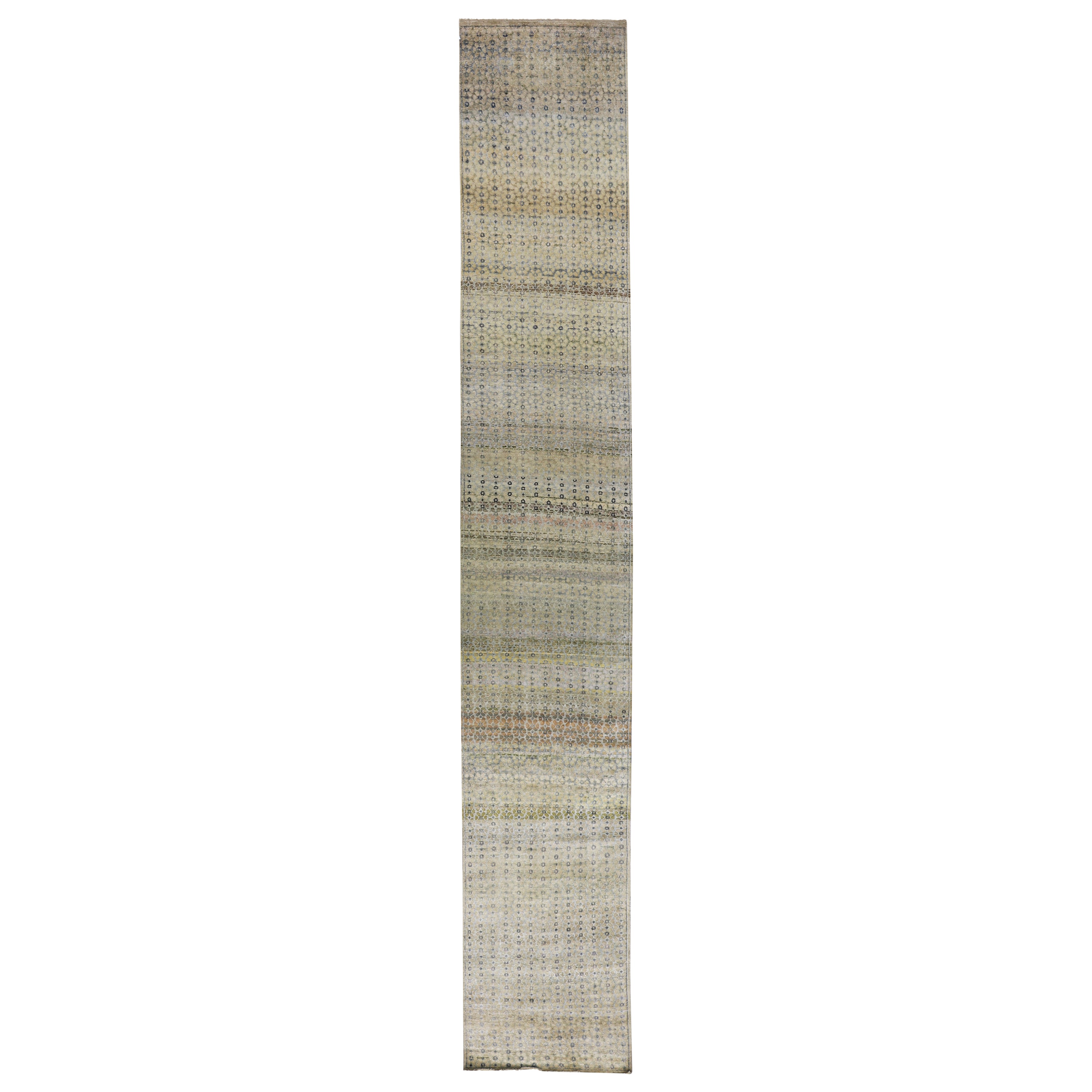 Ivory Alchemy Contemporary Silk Runner - 3' x 21'