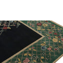 Green & Black Art Deco Wool Cotton Blend Rug - 8'2" x 9'10"