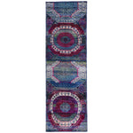 Blue & Purple Alchemy Traditional Silk Runner - 2'1" x 9'1"