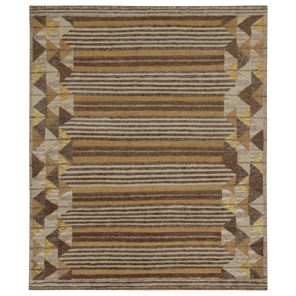 Brown Traditional Wool Rug - 8'3" x 9'11"