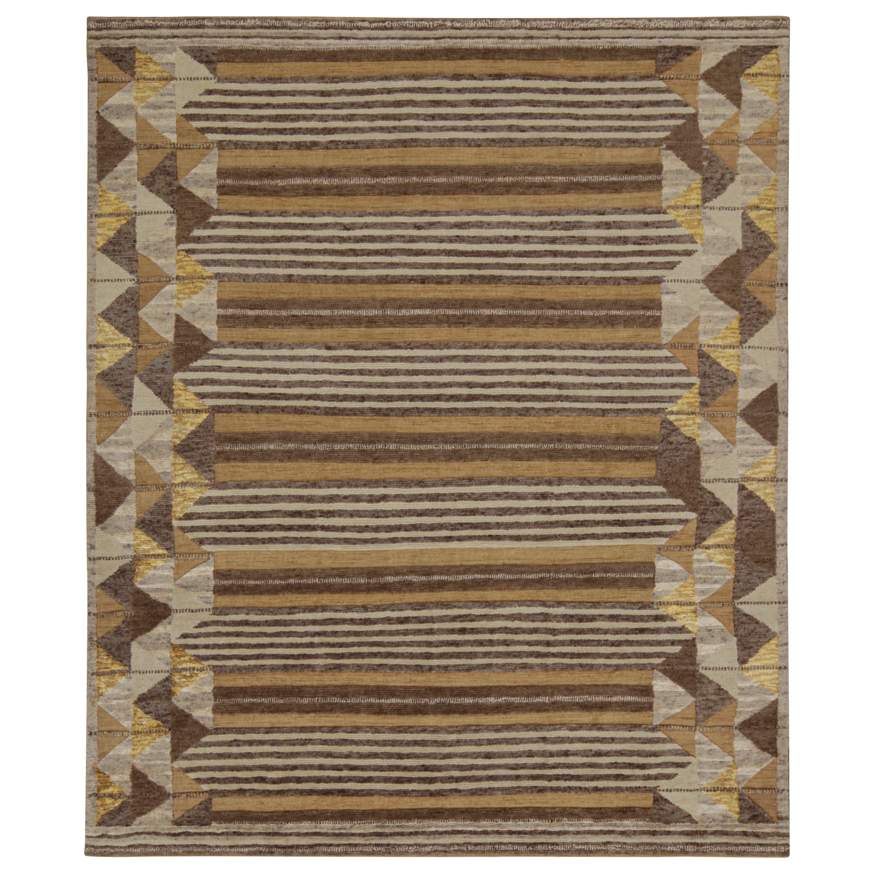 Brown Traditional Wool Rug - 8'3" x 9'11"