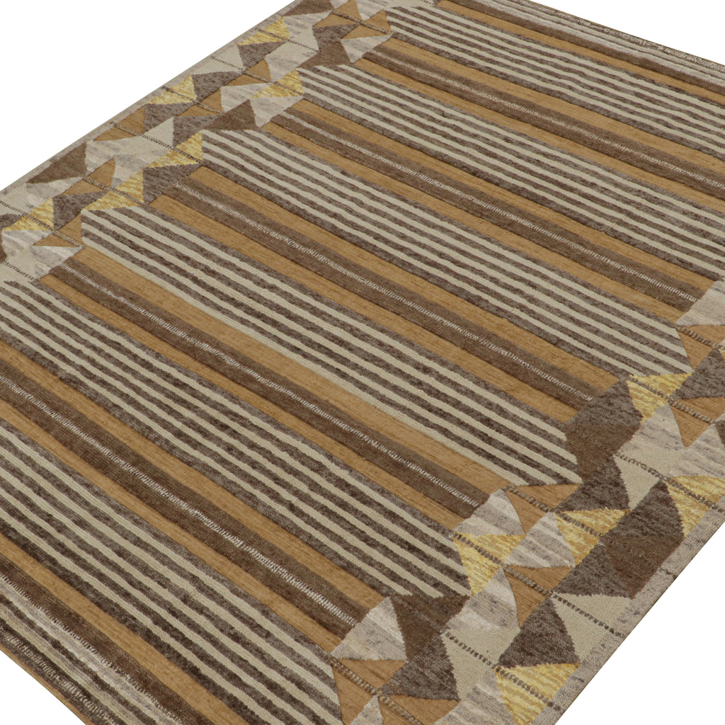 Brown Traditional Wool Rug - 8'3" x 9'11"