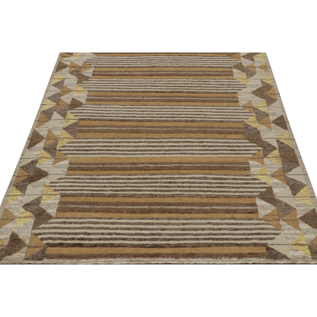 Brown Traditional Wool Rug - 8'3" x 9'11"