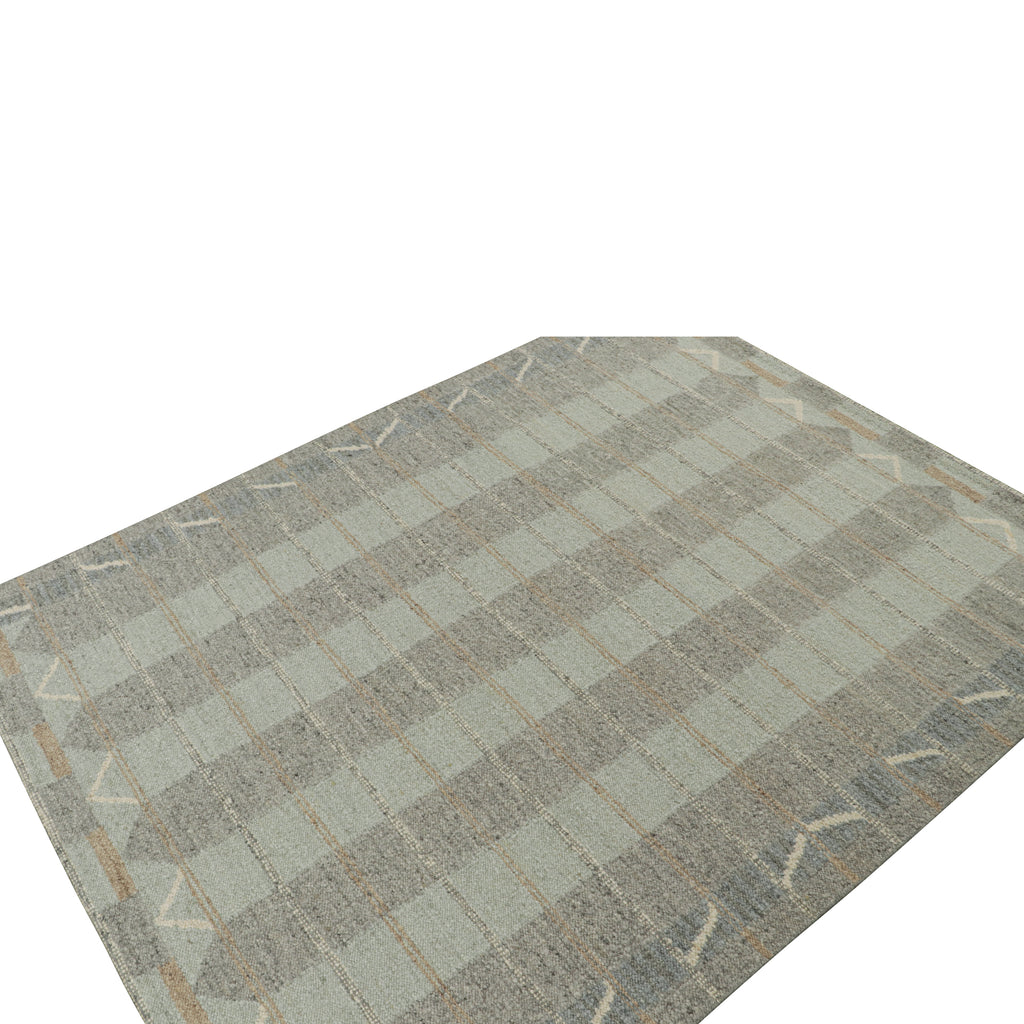 Grey Swedish Inspired Flatweave Wool Rug - 9'5" x 11'10"