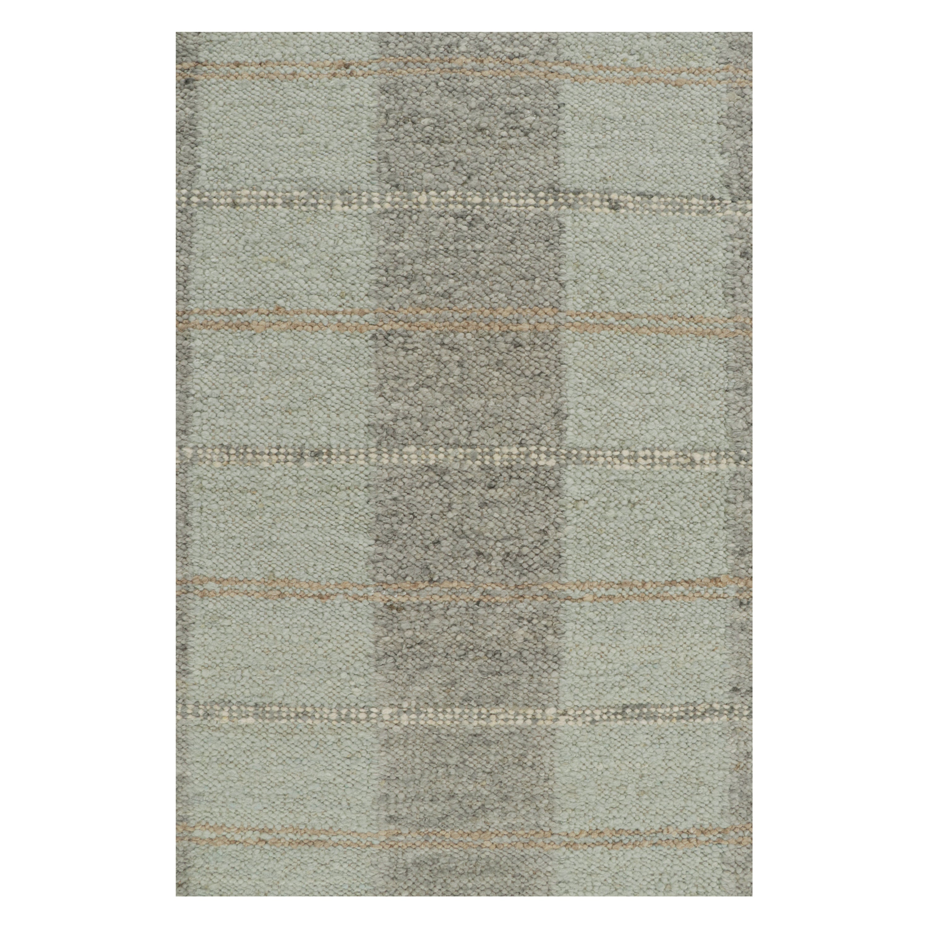 Grey Swedish Inspired Flatweave Wool Rug - 9'5" x 11'10"